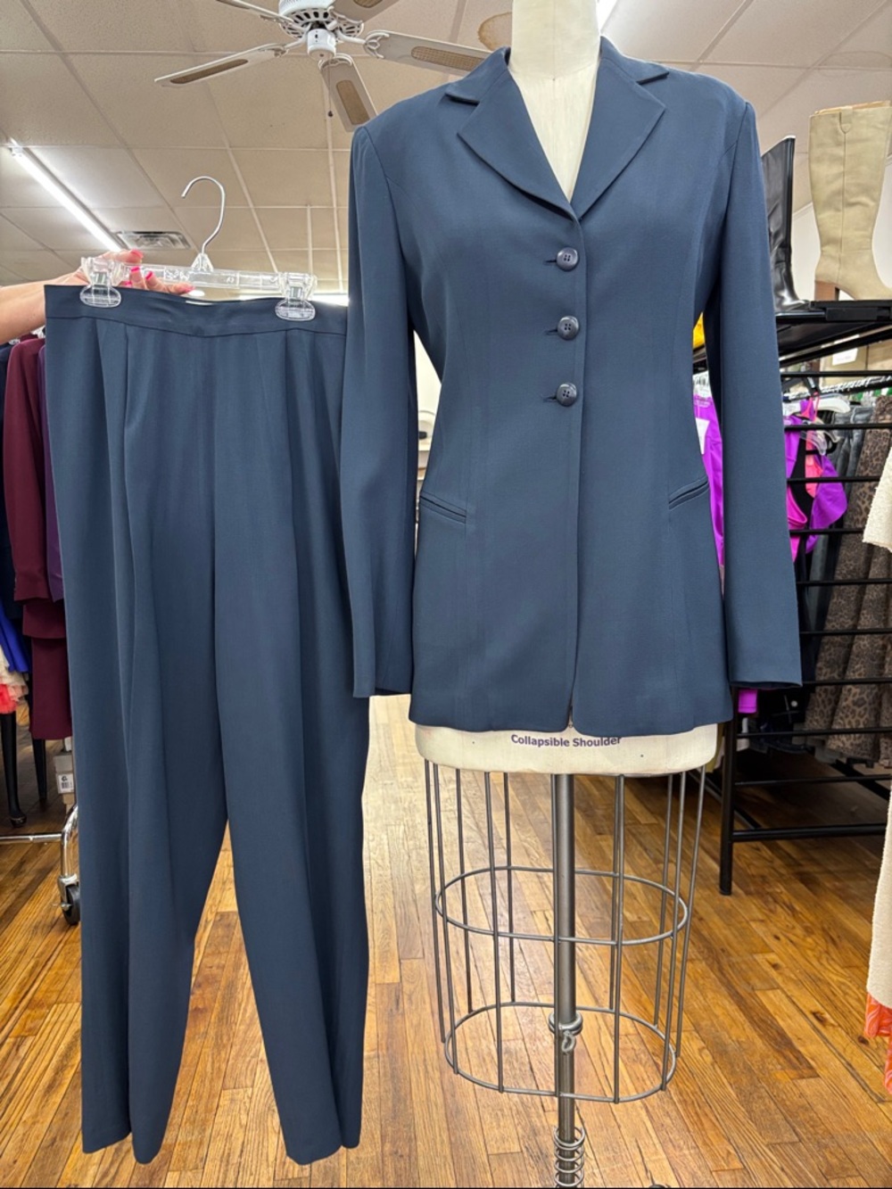 Georgiou dark green 2 pieces set suit wool blend